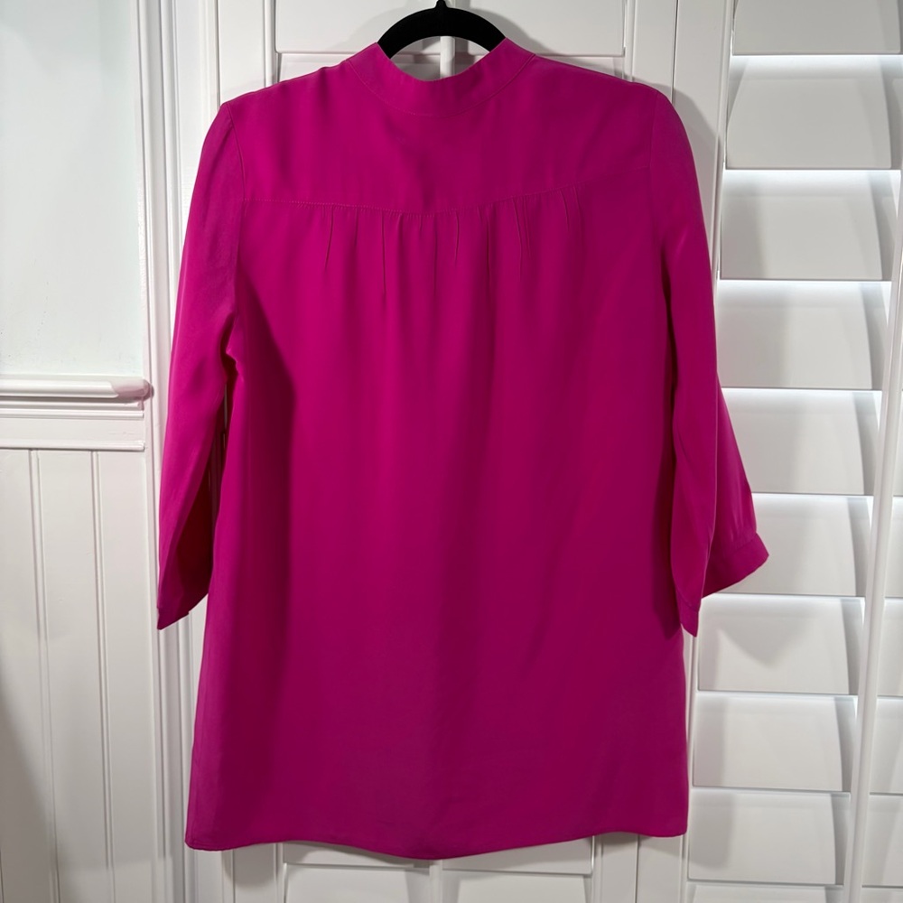 Amanda Uprichard 100% Silk Fuchsia Blouse - Picture 4 of 6